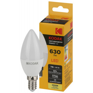 Лампочка светодиодная Kodak LED KODAK B35-7W-830-E14 E14 / Е14 7Вт свеча теплый белый свет(кр.1шт) [Б0057623]