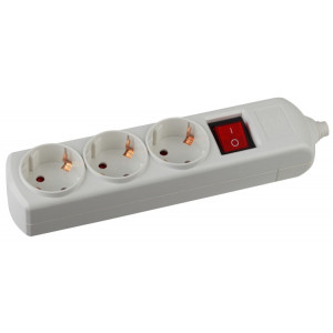 Колодка K-3es 3 розетки с зазeмлением с выключателем C0045322