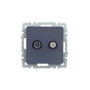 BRITE Розетка двойная TV+SAT РТВ/РСп12-БрМ маренго BR-AF20-O-K35