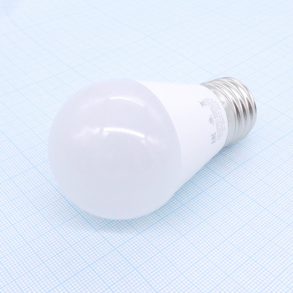 Изображение товара Лампа LED G45 7W 4000K E27 холодный свет матовая поверхность