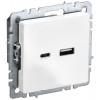 Розетка BRITE USB A+C 18Вт РЮ11-1-БрБ бел. BR-U22-018-K01