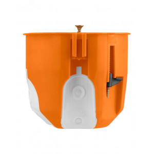 Установочная коробка СП D73х65 мм, 2-х компон., саморезы, пл. лапки, IP30, оранж., инд. штрихкод SQ1403-2001