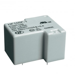 HF105F-1/012D6-1ZSTF, Реле силовое катушка 12В 20А одна контактная группа на переключение Схема 1С