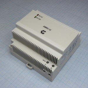 AMR5-12, Преобразователь AC-DC на DIN-рейку  72Вт, выход 12В/до 6А, вход 90...264 В AC 47...63Гц/120...370В DC, изоляция 3000В AC, в кожухе , 90х91х91мм, -40...+71°С