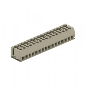 Клемма LPST 1/16, Клемма для торцевого подключения к печатной плате, подвод кабеля сбоку, шаг: 5.0 мм, 16 полюсов, фиксация провода винтовая, исполнение: с маркировкой, 250V, 5A, цвет: серый