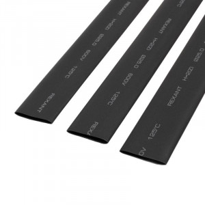 Трубка термоусадочная ТУТ нг 25,0/12,5 черная, термоусаживаемая трубка в метровой нарезке, не поддерживает горение