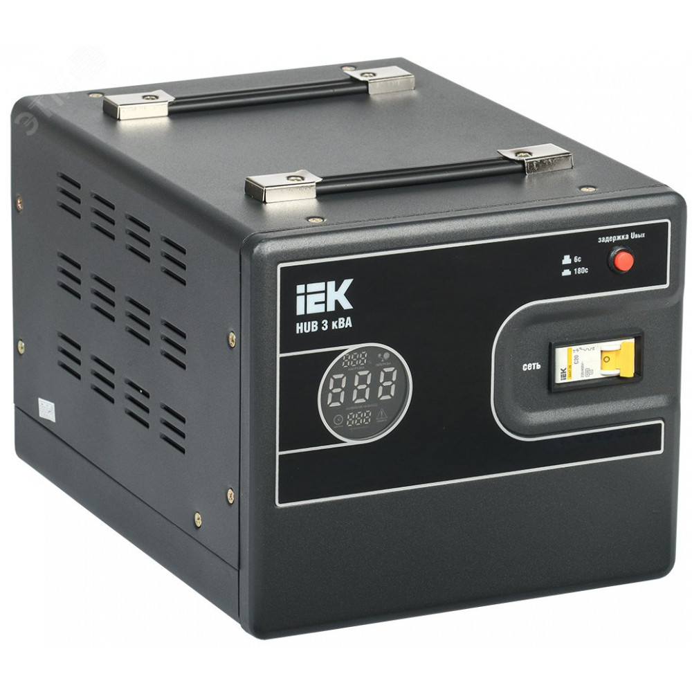 Изображение товара Стабилизатор напряжения 3 кВА переносной IEK IVS21-1-003-13 для защиты электрооборудования
