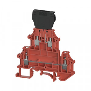 Этажная клемма WTN 2.5 E TKG RT, Этажная клемма, 2 этажа, для модулей тип фиксации провода: винтовой, номинальное сечение: 2,5 мм кв., 6A, 400V, ширина: 5,1 мм, цвет: красный тип монтажа: DIN35