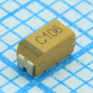 TAJA104K035RNJ, ЧИП-конденсатор танталовый 0.1мкФ 35В типоразмер A ±10% (3.2х1.6х1.6мм) SMD