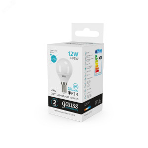 Лампа светодиодная Elementary 12Вт P45 шар 4100К нейтр. бел. E14 920лм 53122