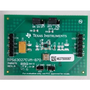 TPS63027EVM-870, Средства разработки интегральных схем (ИС) управления питанием EVM FOR TPS63027YFFR/T