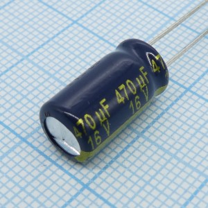 EEUFC1C471L, Конденсатор радиальный алюминиевый 16В 470мкФ (8*15mm)  105°C