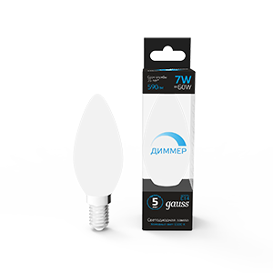 Лампа Свеча 7W 590lm 6500К E14 диммируемая LED 1/10/100 103101307-D