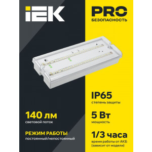 Светильник светодиодный ДПА 5042-3 IP65 3ч аварийный аккум. универс. подкл. LDPA0-5042-3-65-K01