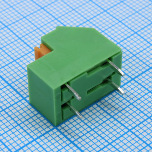 GT237-5.08-02P-14-00, Нажимной безвинтовой клеммный блок 2 контакта. Зажим типа торцевой контакт. Серия GT237-5.08