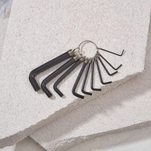 Набор ключей имбусовых HEX KRANZ 1,5-10 мм, CrV, 10 шт., оксидированные, на кольце KR-12-5201