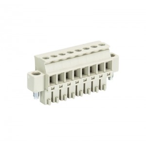 Розетка Wiecon 8813 B / 8 VL, Розеточный разъем, прямой, на кабель, шаг: 3.81 мм, 8 полюсов, фиксация провода винтовая, исполнение: с маркировкой, 250V, 8А, цвет: серый