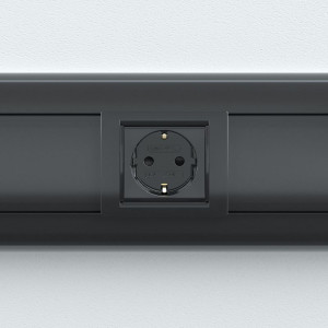 Розетка 1-м 2мод. Viva 16А IP20 2P+E с заземл. защ. шторки черн. 45205