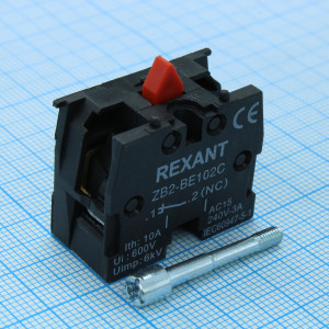 XB-2 NC красный, Дополнительный контакт нормально замкнутый