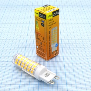 Лампа LED Ecola  7W тёпл (191), G9,2800k,60*15,360°,пластик,G9RW70ELC