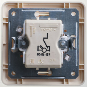 W59 1-клавишный ПЕРЕКЛЮЧАТЕЛЬ с подсветкой, 16АХ, в сборе, СЛОНОВАЯ КОСТЬ C3(2) VS616-157-28