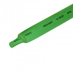 Трубка термоусадочная ТУТ нг 10,0/5,0 зеленая, термоусаживаемая трубка в метровой нарезке, не поддерживает горение