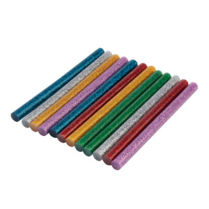 Стержни клеевые 7мм,100мм, 12шт/уп,блест, блистер,цветные с блестками