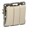 ДУЭТ 3-клавишный ВЫКЛЮЧАТЕЛЬ, сх.3, 10АХ, механизм, БЕЖЕВЫЙ C3(2) WDE000231