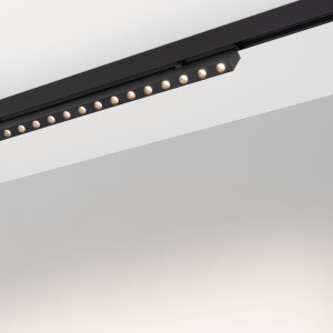 Светильник MAG-DOTS-FOLD-25-S800-24W Day4000 (BK, 30 deg, 24V) 034231, Светильник поворотный для магнитных треков шириной 25мм, 24Вт. Цвет свечения ДНЕВНОЙ 4000K, световой поток 1400лм, угол 30°, CRI>90. Корпус прямоугольный, металл, цвет черный, IP20. Размеры LxWxH 804x20x46мм. Входное напряжение DC24V, мощность 24Вт.
