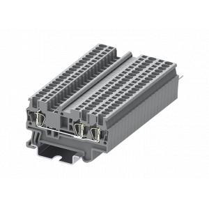 Проходная клемма TC1.5-3-GY, Проходная клемма, 3 точки подключения, тип фиксации провода: пружинный, номинальное сечение: 1,5 мм кв., 17,5A, 500V, ширина: 4,2 мм, цвет: серый, тип монтажа: DIN35