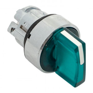 Исполнительный механизм переключателя ХB4 зеленый на 2 положения с фиксацией, с подсветкой с короткой ручкой IP65 EKF XB4BD2FL-G-65