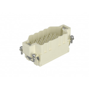 Вилочная контактная вставка HEEE-040-MC, Вилочная контактная вставка, обжимная фиксация, 40 полюсов + PE, типоразмер 16B, 500V, 16A, (обжимные контакты поставляются отдельно)