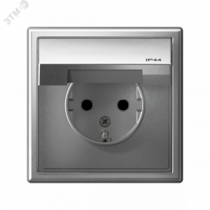 Розетка ArtGallery 16А IP44 с заземл. защ. шторки с крышкой механизм алюм. SE GAL440346