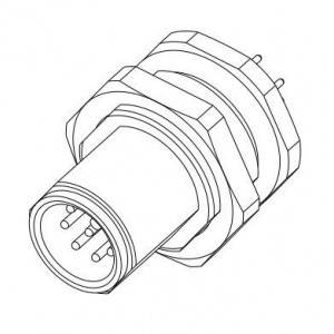 6-2271140-2, Цилиндрические метрические разъемы M12 MALE PNL A CODE 12P PCB TYPE (AU)