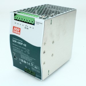 SDR-480P-48, Преобразователь AC-DC на DIN-рейку  480Вт, выход 48В/0...10A, рег.вых=48...55В, вход 90…264VAC, 47…63Гц / 127…370VDC, изоляция 3000V AC, в кожухе : 85.5х125.2х128.5мм, -25…+70°С, возможность параллельного подключения