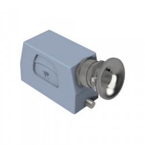 Крышка разъема BAS GOT GG 16 M25 A3, Крышка разъема на кабель, типоразмер 16B, без уплотнителя, 1 кабельный ввод M25x1,5, с разгрузкой на изгиб, IP54, с боковым расположением, без защелки (упоры под одну защелку), материал корпуса: алюминиевый сплав