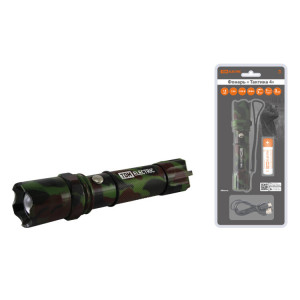 Фонарь"Тактика 4", аккум.,1 LED 5 Вт CREE, 170 лм, алюм., фокус., 1х18650, SQ0350-0053