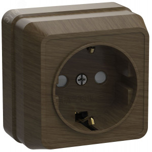 РСш20-3-ОД Розетка 1местн. с з/к с защ.штор. 16А откр.уст. ОКТАВА (дуб) ERO14-K04-16-DC
