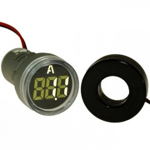DMS-211, Цифровой LED амперметр AC 0-100А, AD16-22AM, белый, установка на панель в отв d=22мм