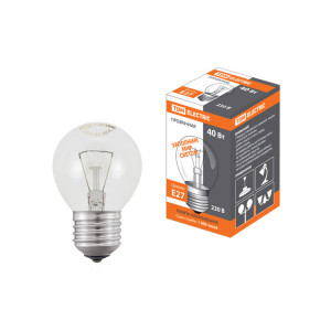 Лампа накаливания "Шар прозрачный" 40 Вт-230 В-Е27 SQ0332-0002