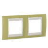 UNICA ХАМЕЛЕОН РАМКА 2-постовая, горизонтальная, БЕЖЕВЫЙ/ ЗЕЛЕНОЕ ЯБЛОКО C3(+) MGU6.004.563
