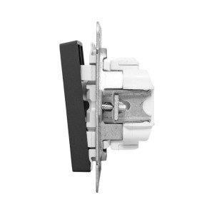 Механизм выключателя, двухклавишный, проходной, ч-рный Эпика EKF UP1-SWB-21