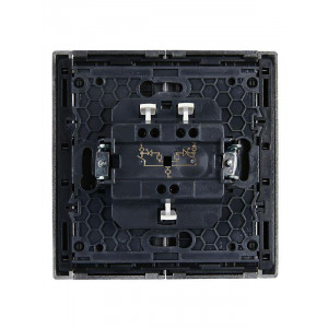 FORTE&PIANO Выключатель 2-клавишный с индикацией 10А FP506 сталь IEK FP-V20-1-10-1-K46