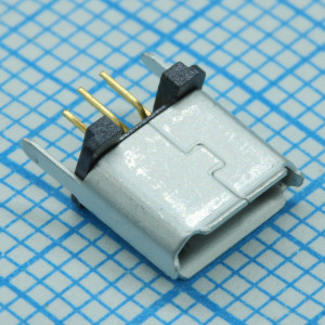 USB3145-30-1-A, Разъем микро USB тип B 2 контакта питания /3 сигнальных контакта шаг 0.65мм монтаж в отверстие