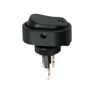 RWB-523 синий, Выключатель клавишный овальный с подсветкой ON-OFF (3c) 20А 12В