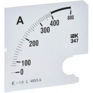 Шкала сменная для амперметра Э47 400/5А-1.5 96х96мм IPA20D-SC-0400