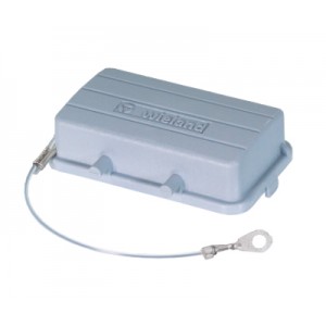 Защитная крышка Z7.416.1556.M, Защитная крышка, типоразмер 6B, без уплотнителя, без защелки (упоры под одну защелку), с удерживающей стропой от утери с кольцевым наконечником, материал корпуса: пластик