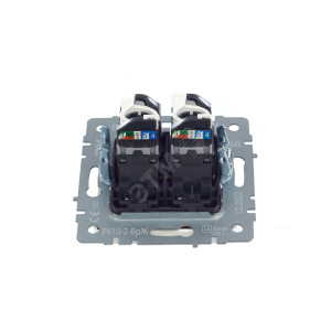 BRITE Розетка компьютерная двойная кат.5E RJ45 РК10-2-БрЖ жемчуг BR-K20-1-K36