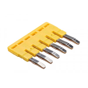 Соединительная перемычка IVB WKF 2,5 - 6, Соединительная перемычка, 6 полюсов, изолированная, вилочная, для клемм: WT 2,5, цвет: желтый