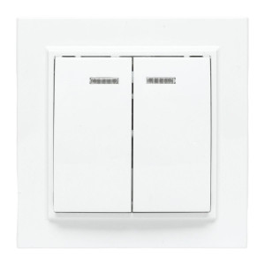 Выключатель 2-кл. СП Минск 10А IP20 с индикатором бел. Basic ERV10-123-10